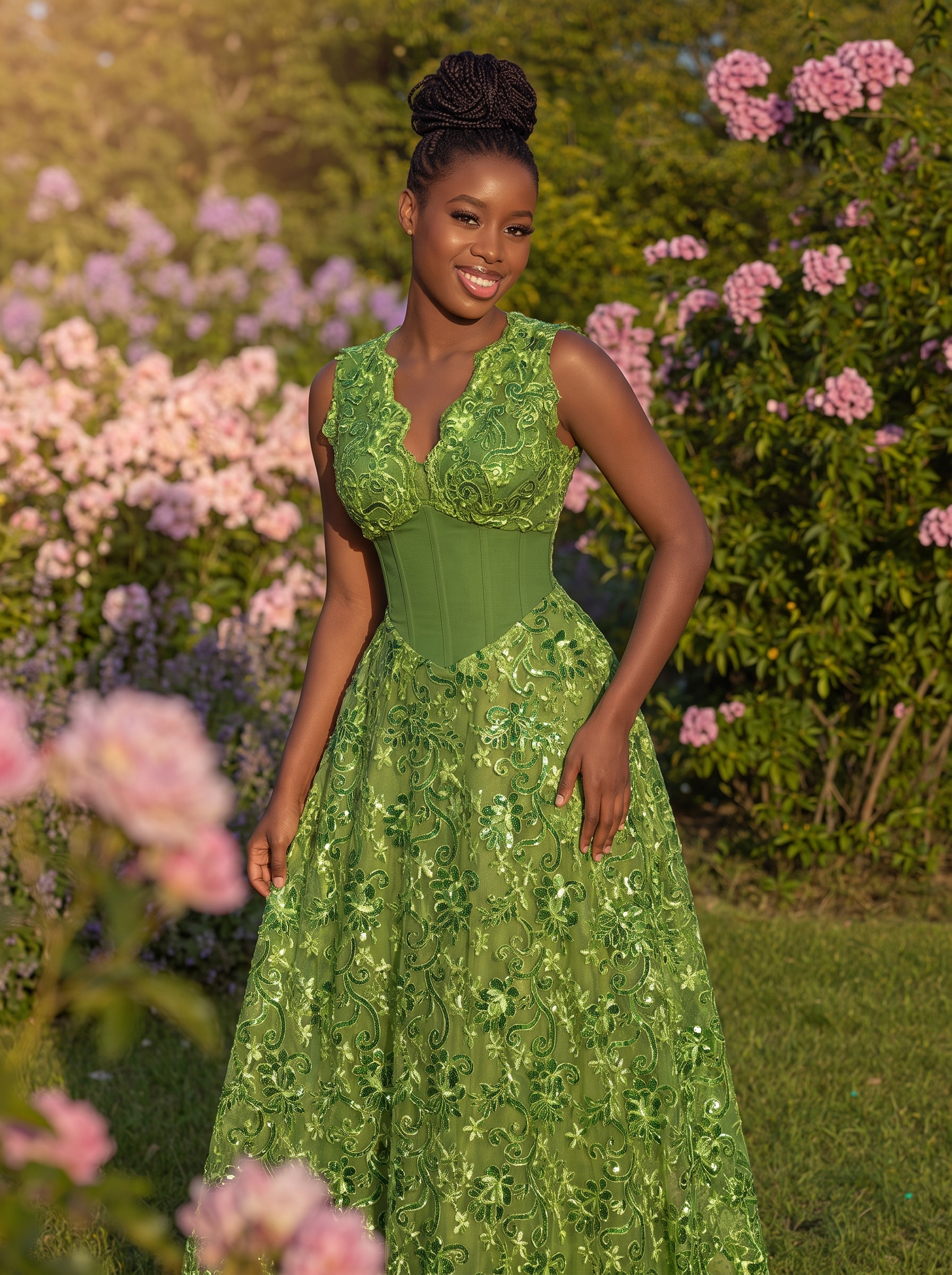 Emerald Aso-Ebi Gown